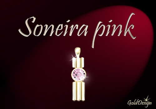 Soniera pink - přívěsek zlacený